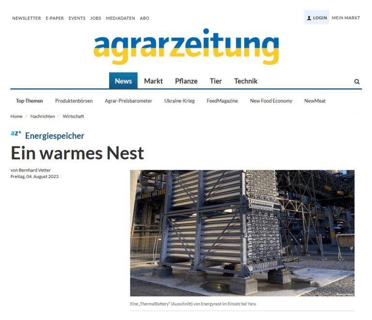 ENERGYNEST in Agrarzeitung