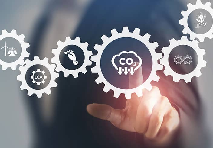 ESG-Ziele dargestellt als Zahnräder